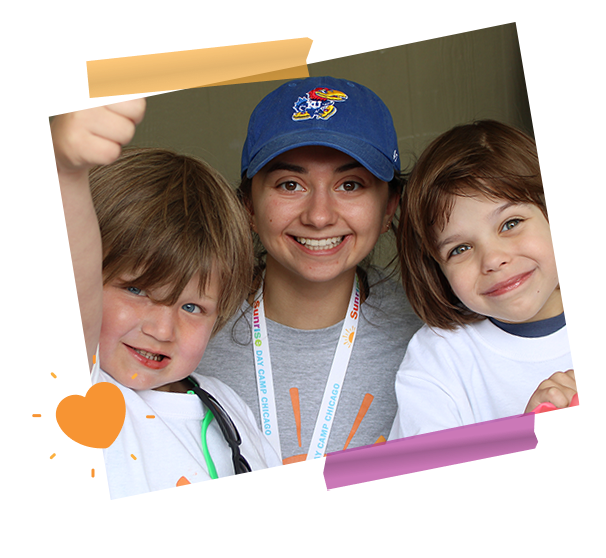 counselor with 2 campers